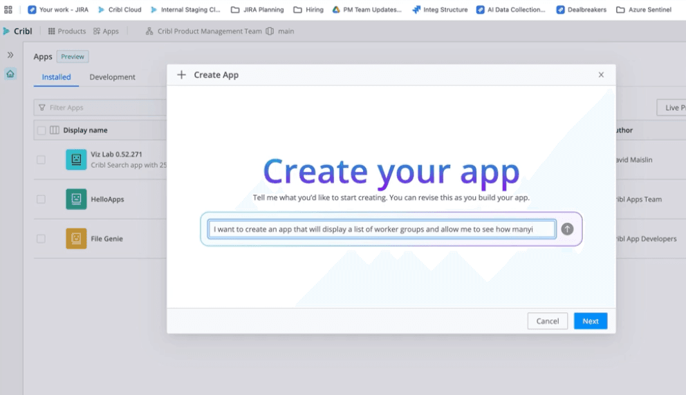 Cribl APPS Product Suite Switcher - Hero Cribl APPS Product Suite Switcher - Hero