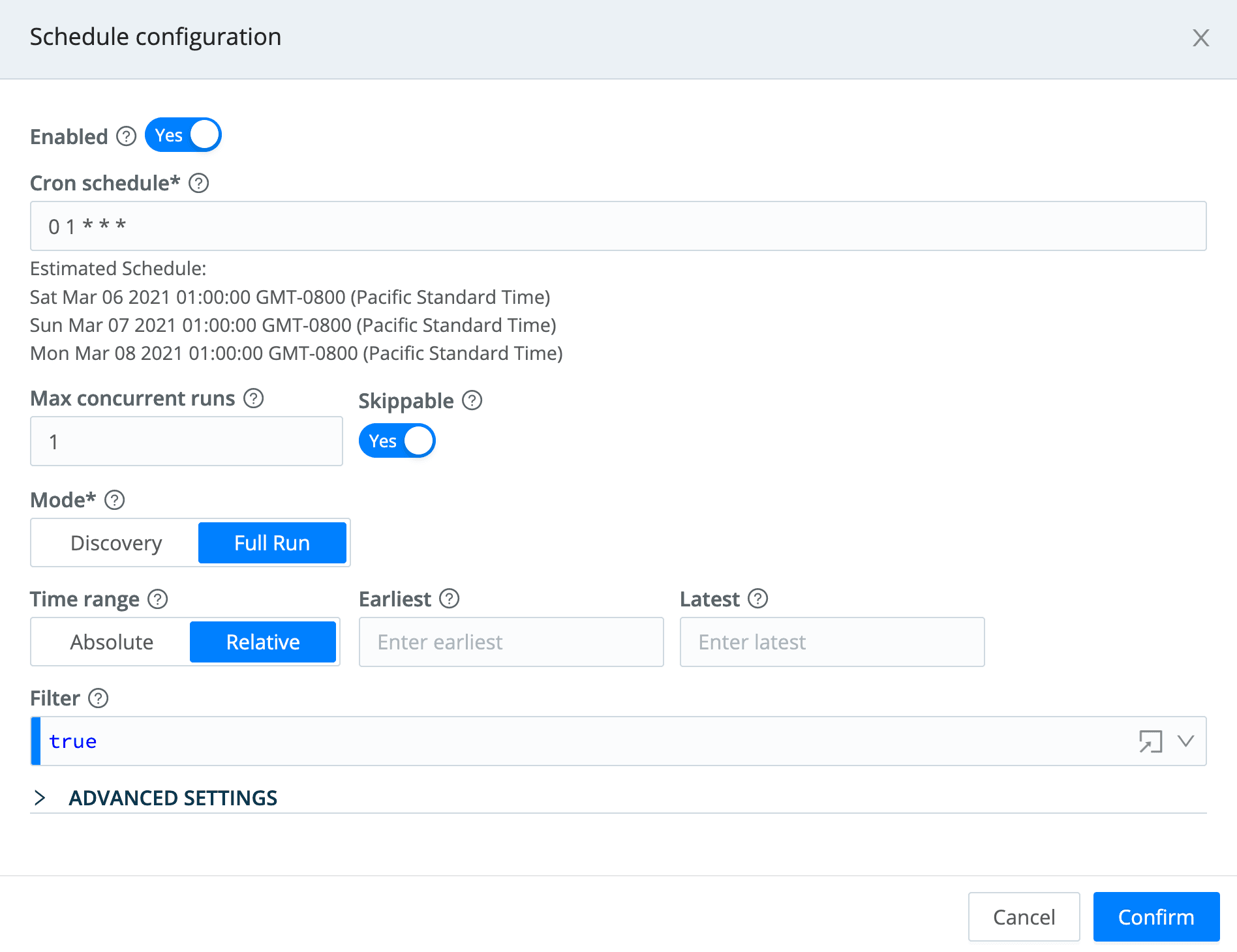 ScheduleConfig