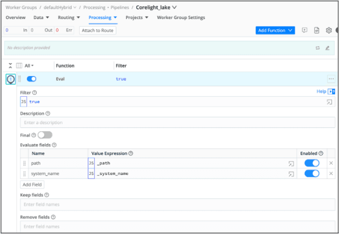 populate the two partition fields, path and system_name