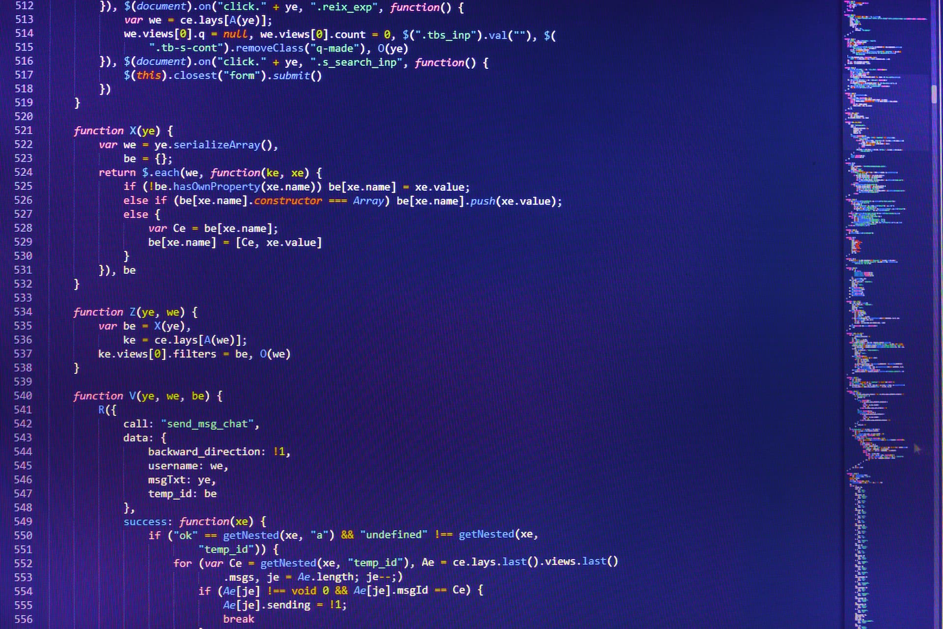 HTML markup language closeup. Software source code. Software development. Implementing SEO concepts for better SERP. Closeup of Java Script, CSS and HTML code. PHP data source file.