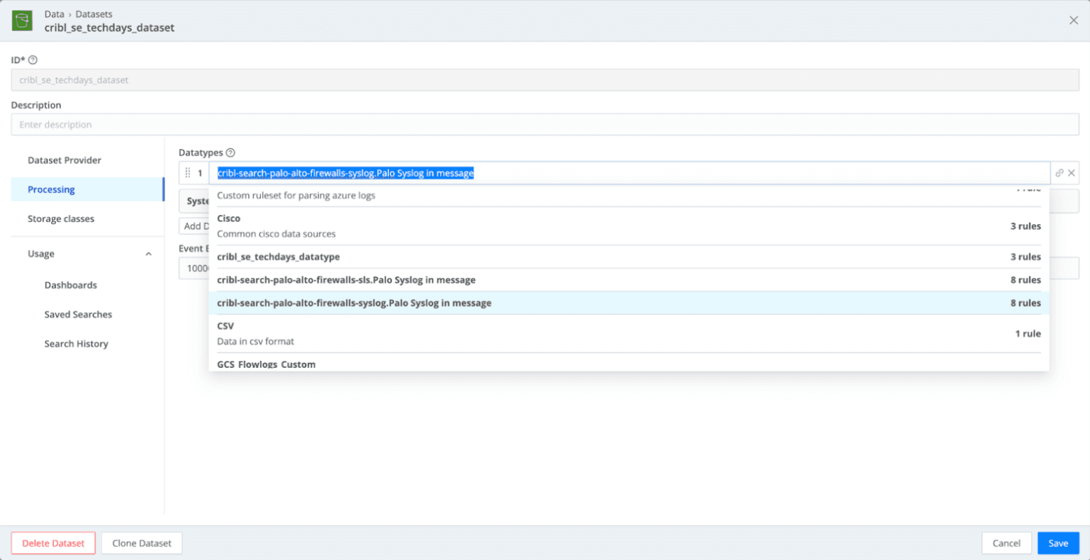 Cribl SE tech days dataset