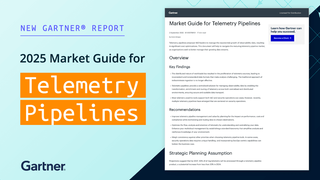 Understanding The Importance of the Gartner® Market Guide for Telemetry Pipelines