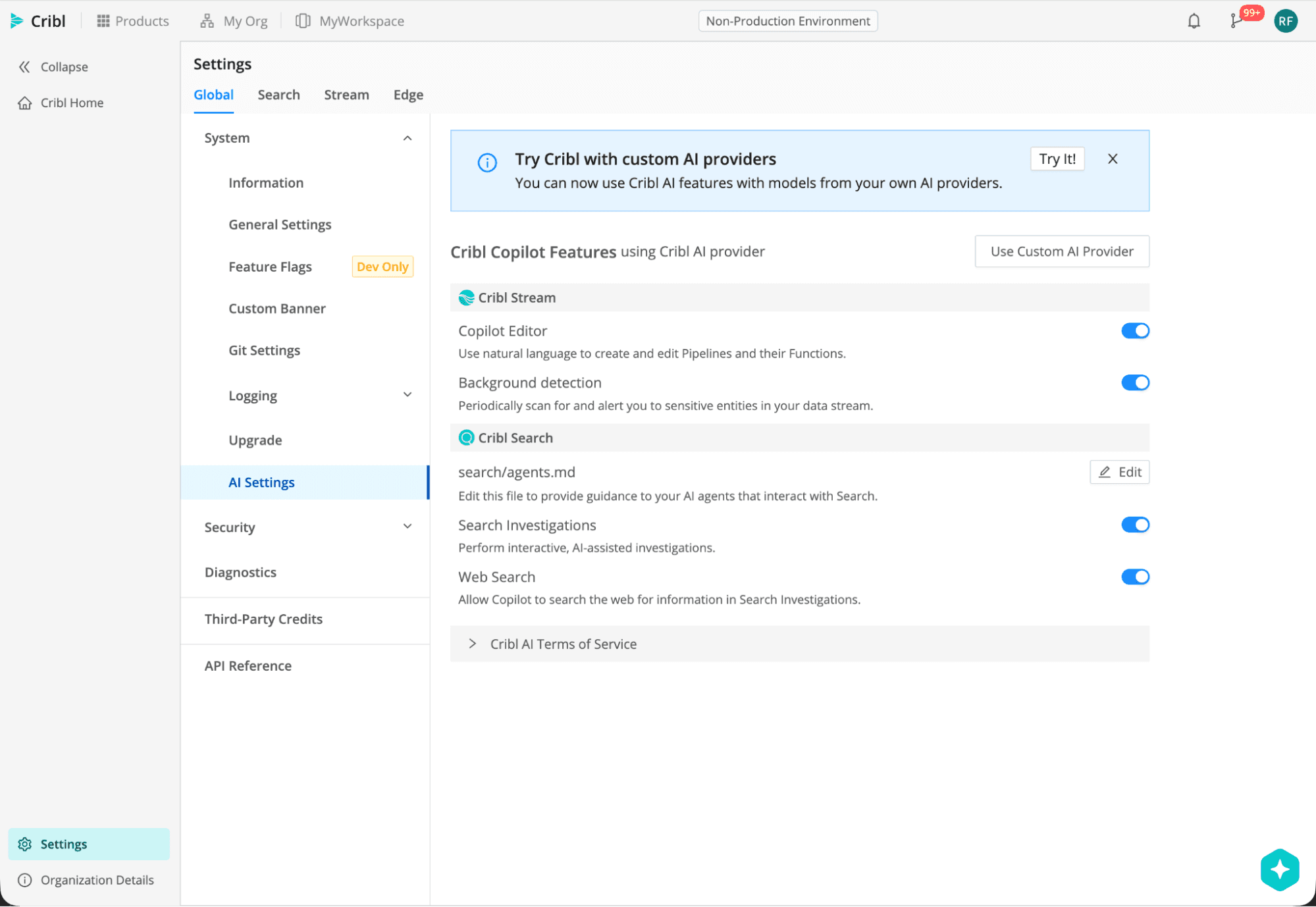 Bring Your Own Model (BYOM): Power Cribl AI with your preferred backend img1