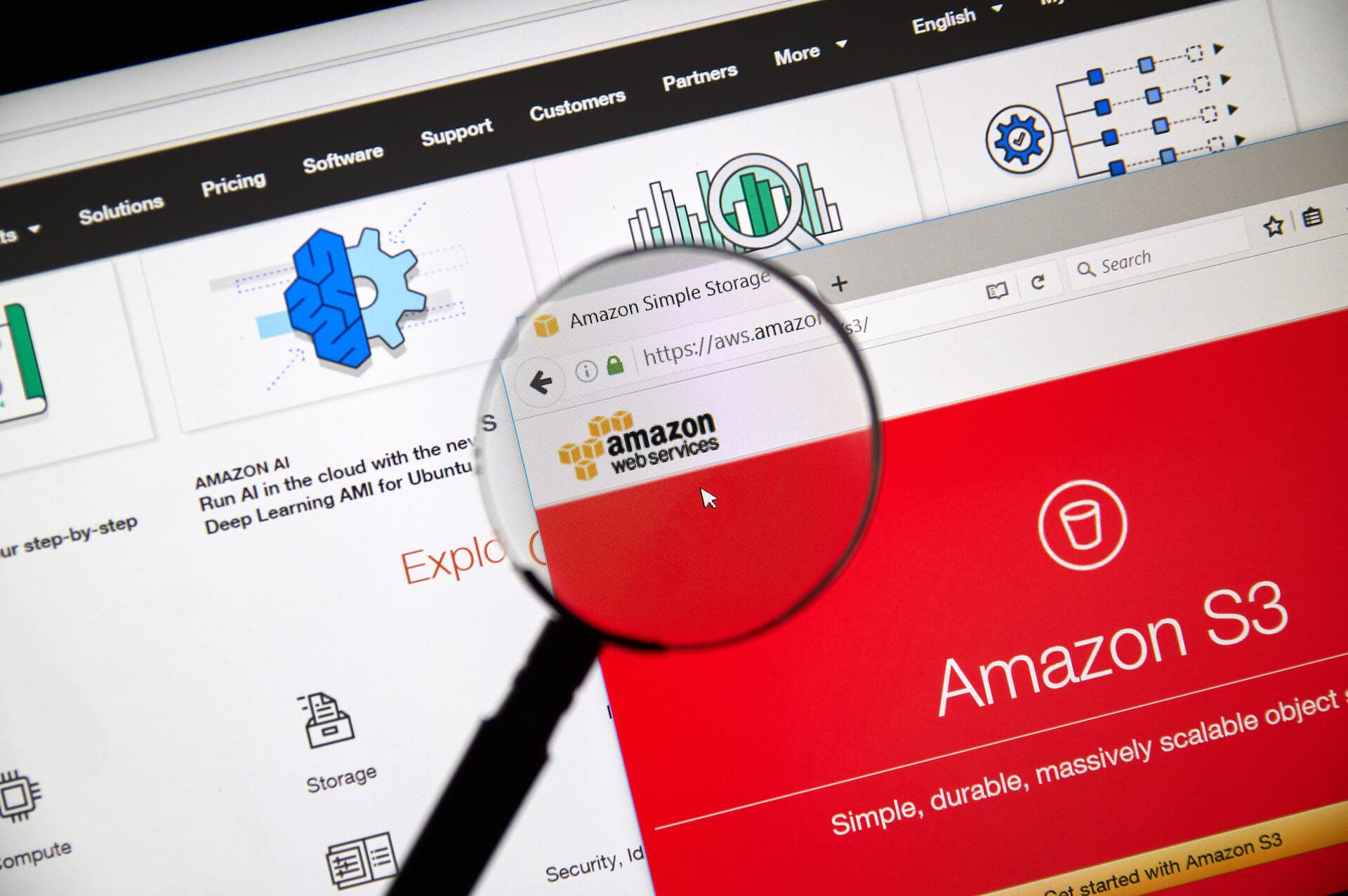 Amazon Web Services homepage
