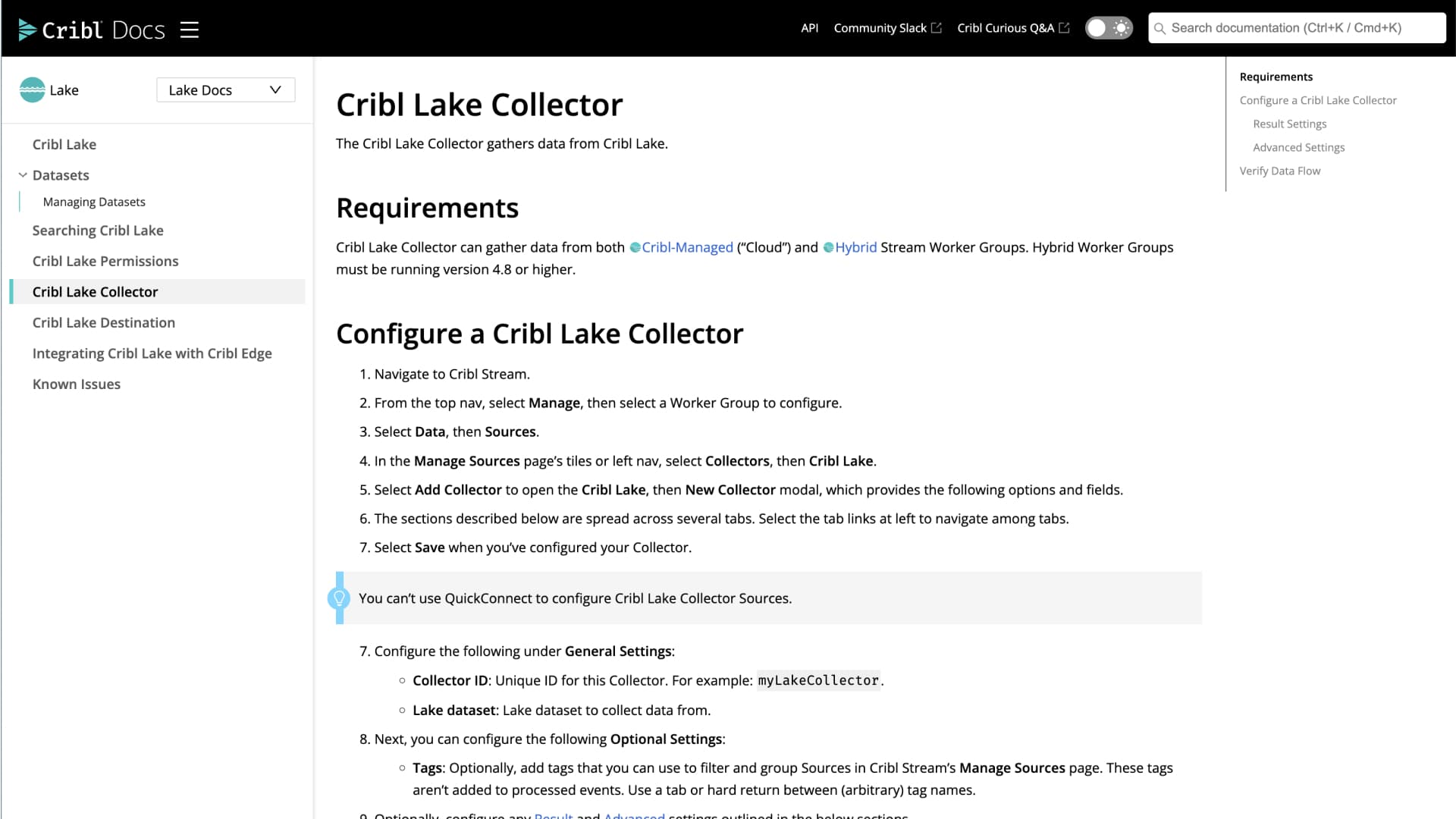 Resources - Docs - Cribl Lake Collector.jpg