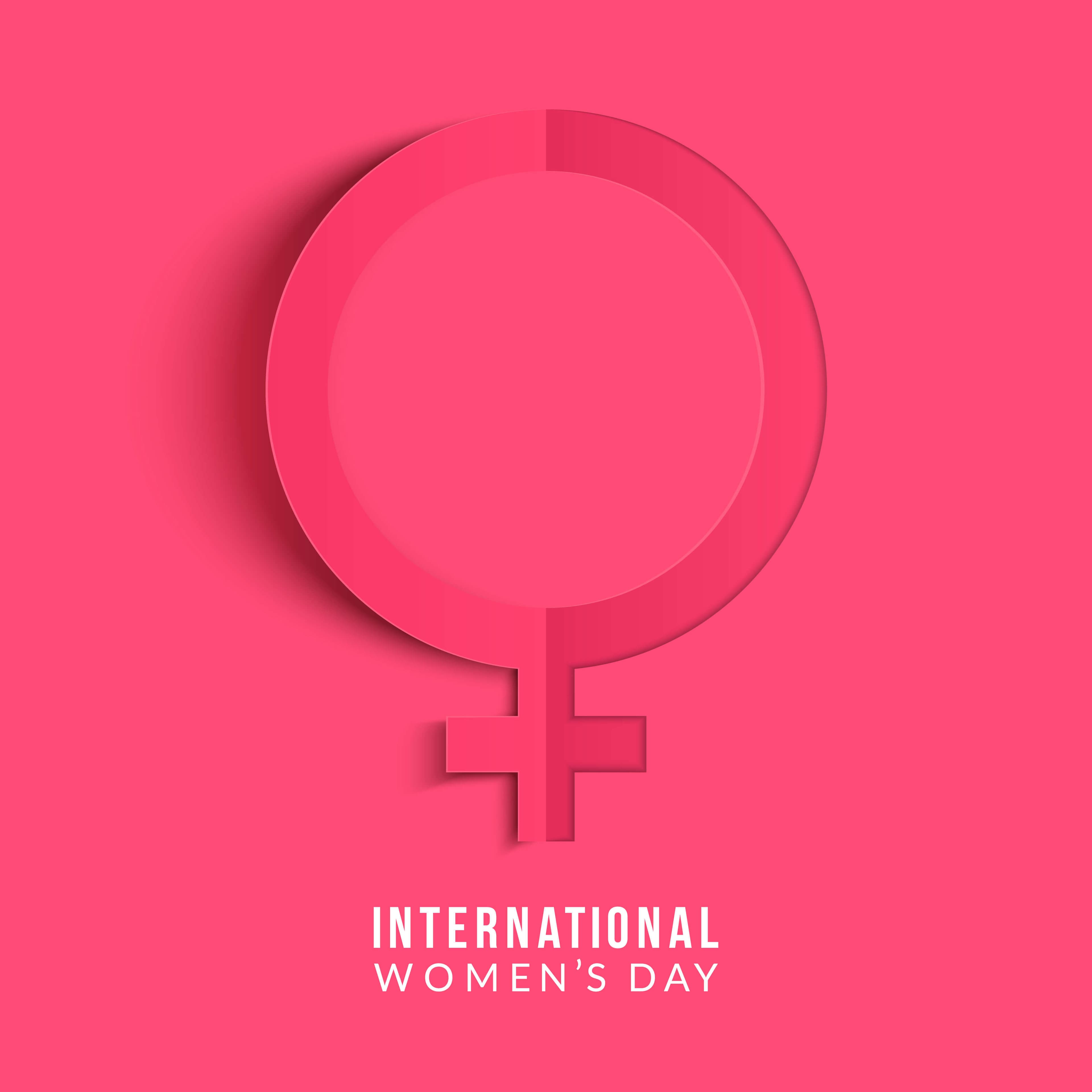 International women’s day poster. Woman sign. Origami design tem