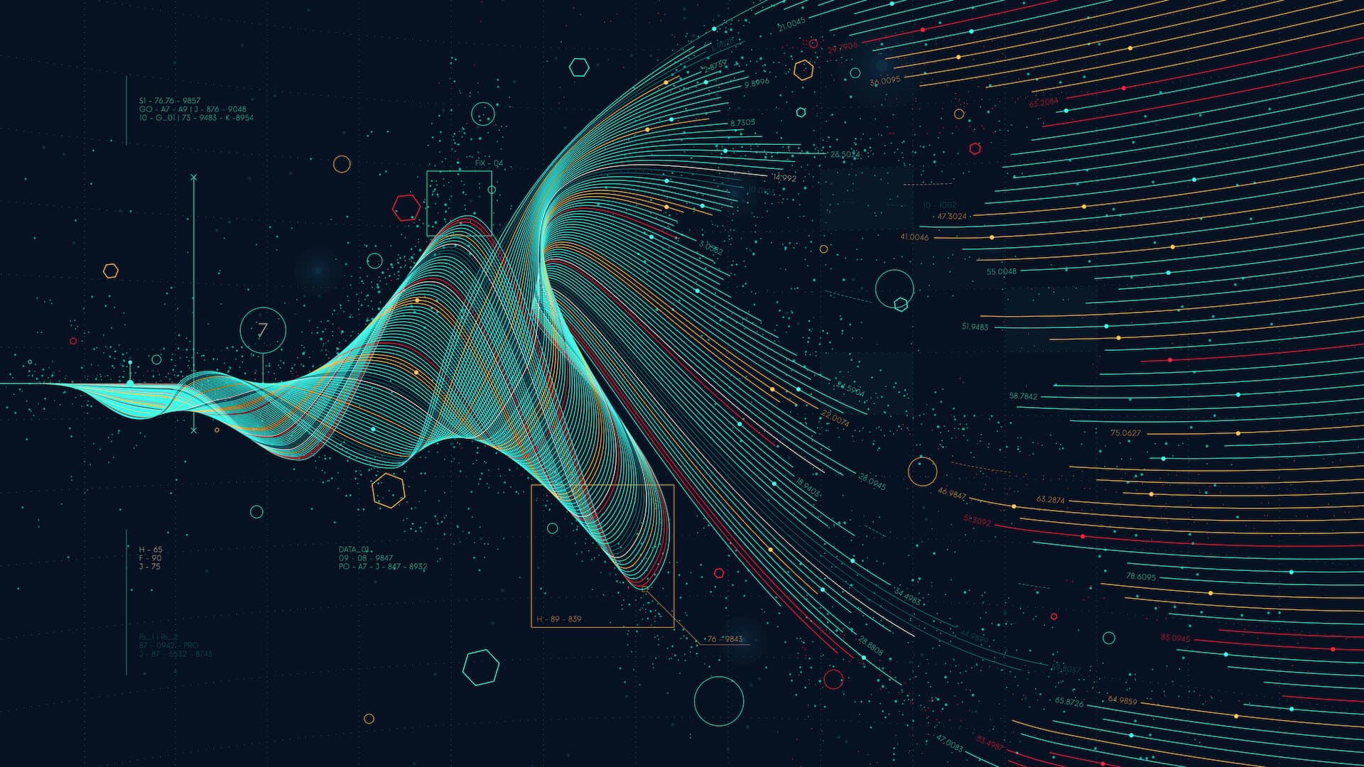 Futuristic business analytics big data visualization digital, financial investment and economic growth concept