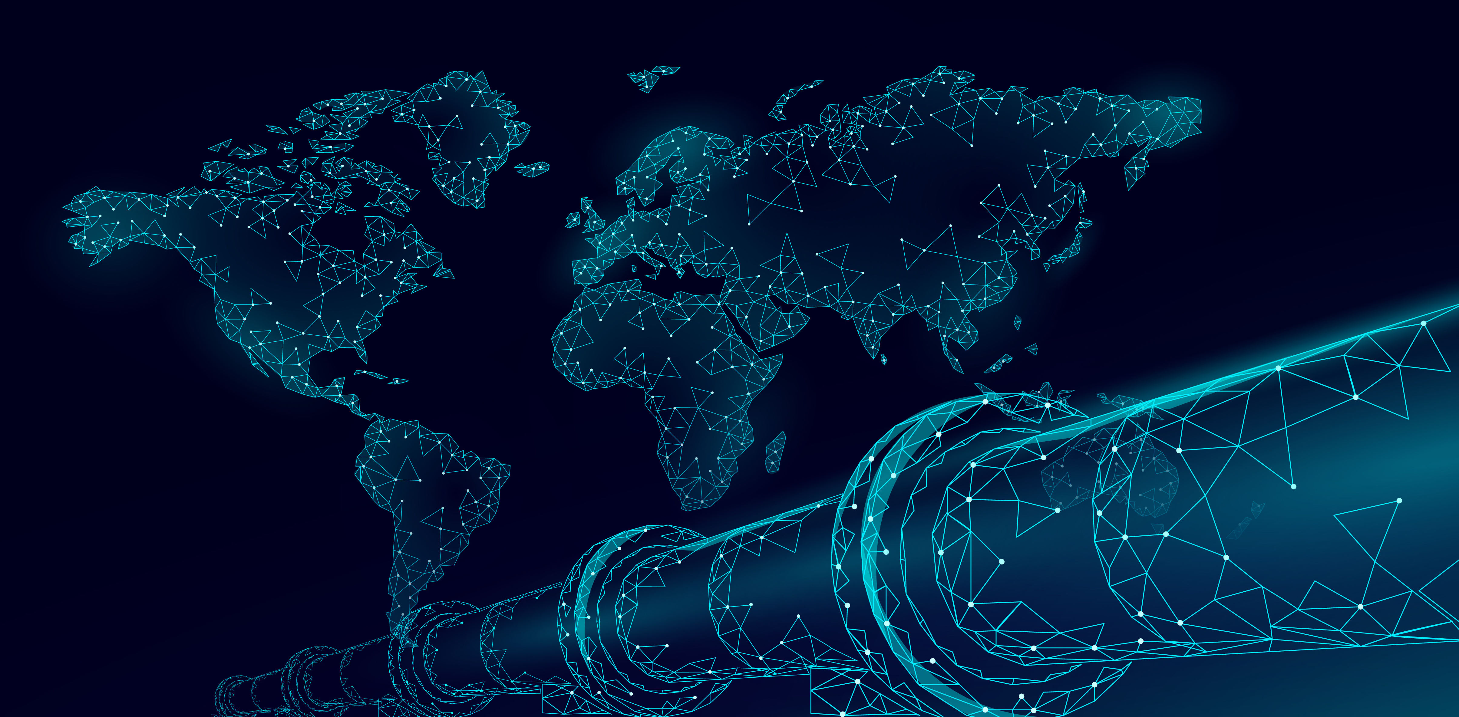 Oil pipeline world map business concept. Finance economy polygonal petrol production. Petroleum fuel industry transportation line connection dots blue vector illustration
